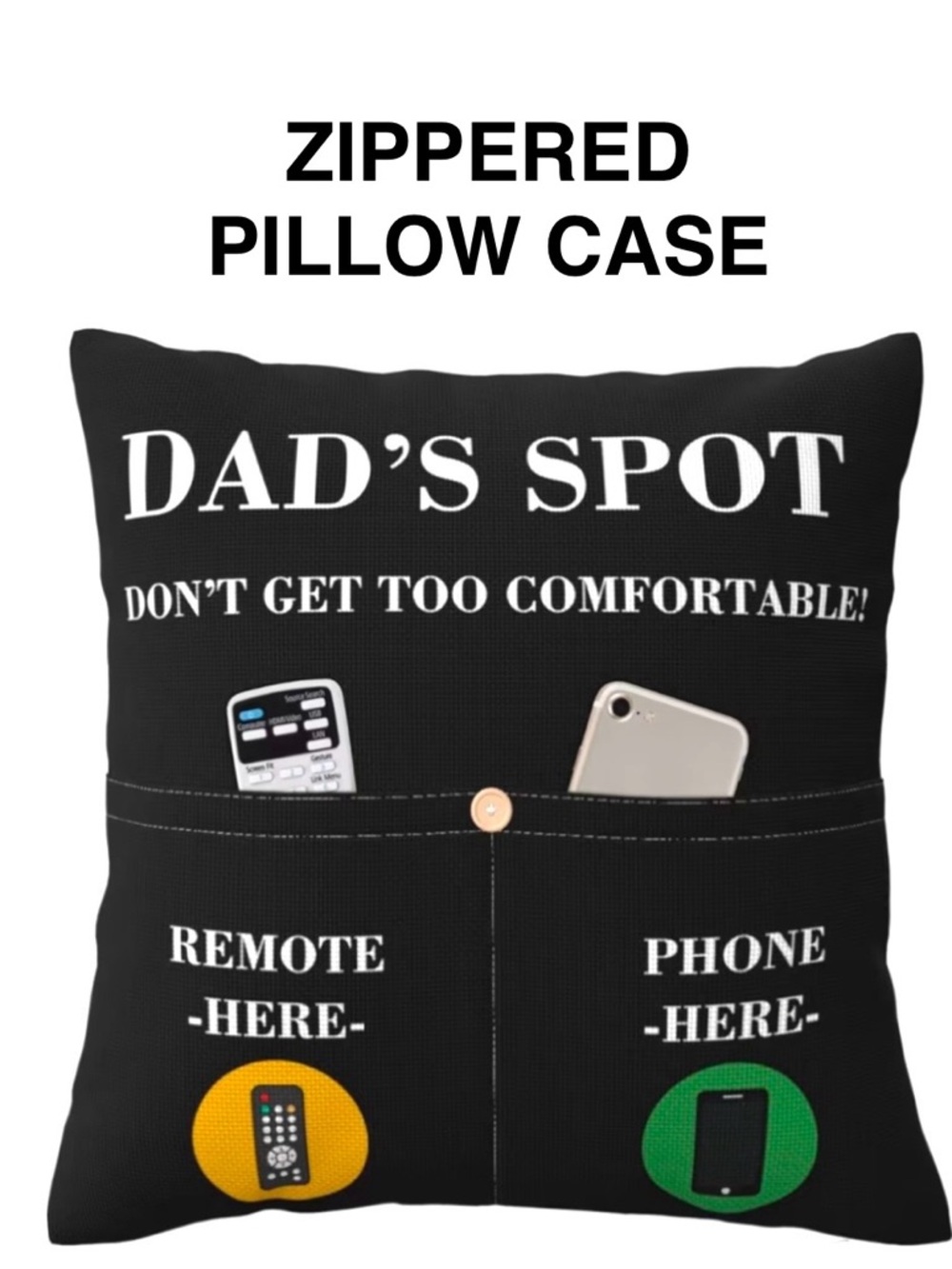 PILLOW COVER for Dad's Spot Throw Pillowcase size 18x18 inch NWT